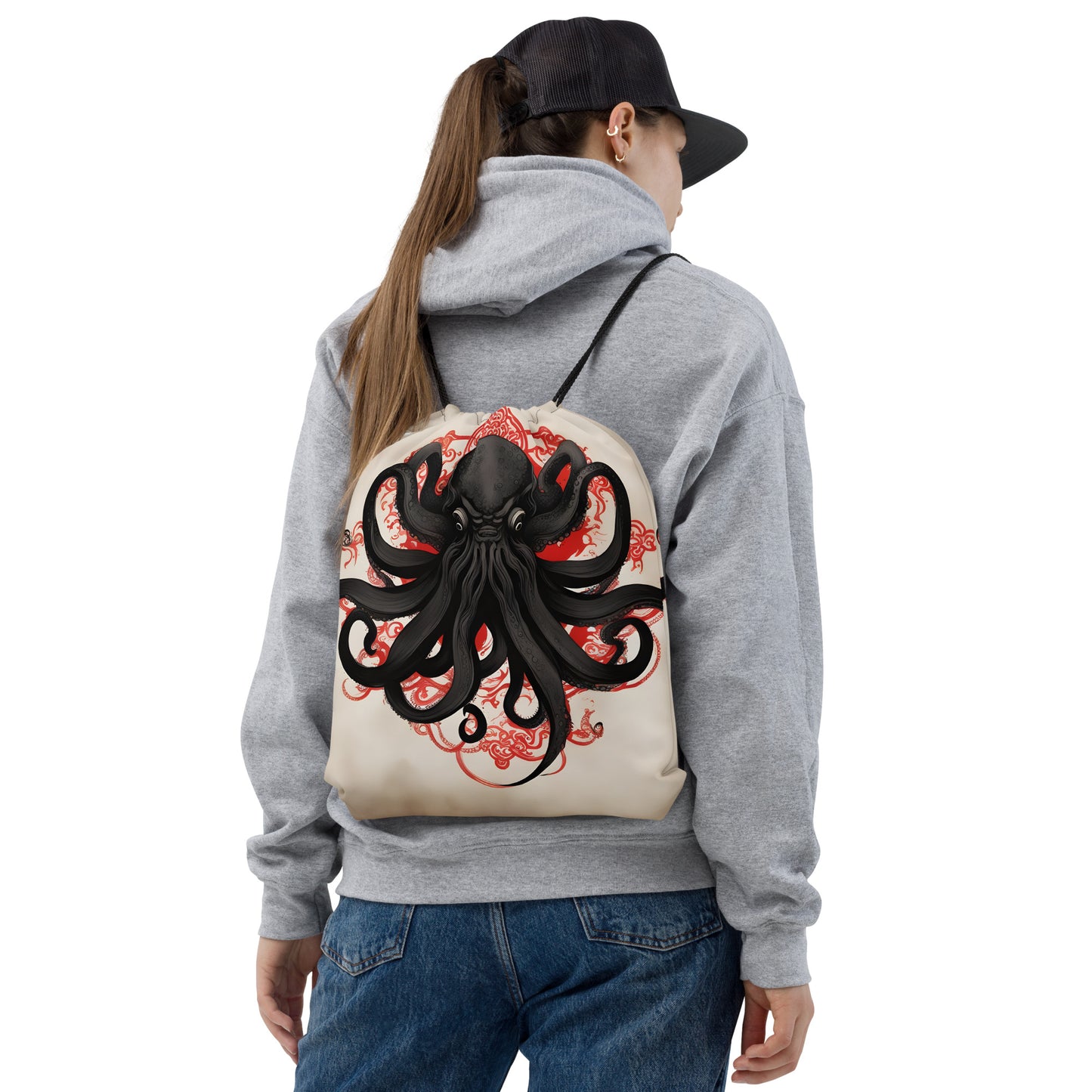 Cthulhu Asiatische Tuschmalerei Kordelzugtasche