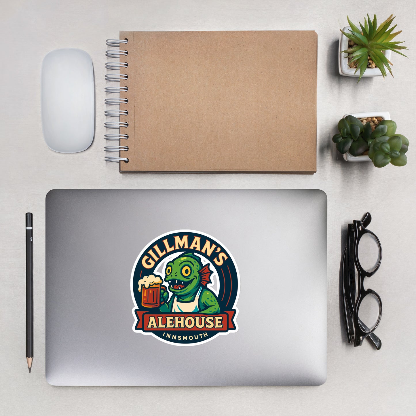 Gillman's Alehouse: la taberna más acogedora de Innsmouth. Pegatinas sin burbujas.