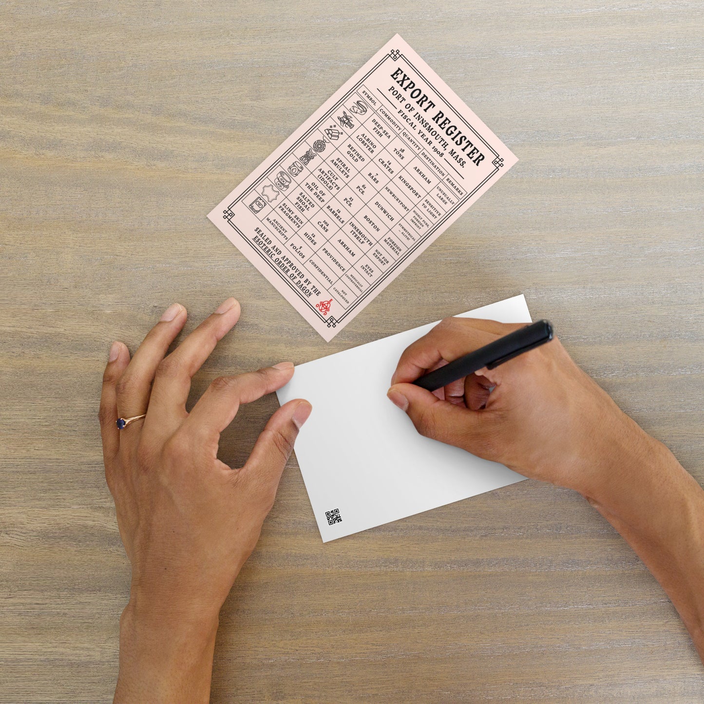 Innsmouth Shipping Manifest, 1908 – Vintage Deep Sea Export Ledger Standard Postcard