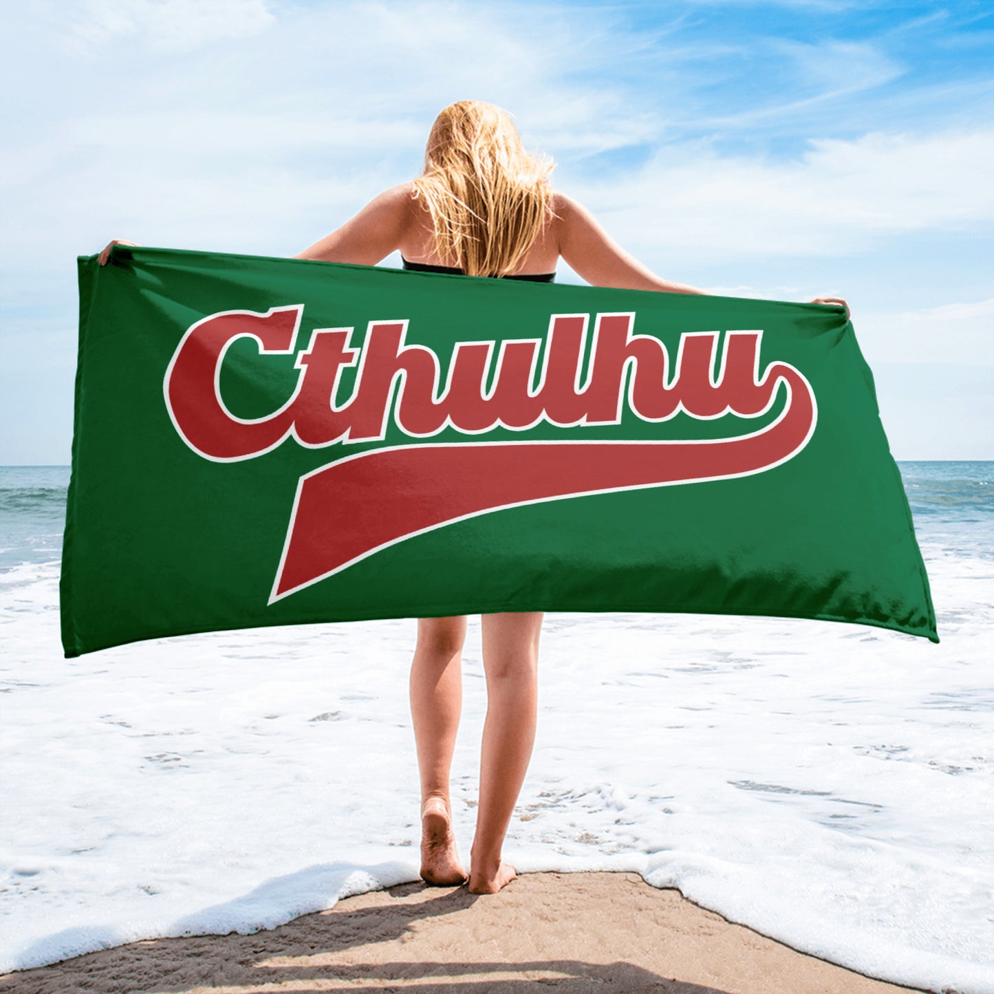 Guión de la Liga de Cthulhu: Toalla vintage con letras de Eldritch