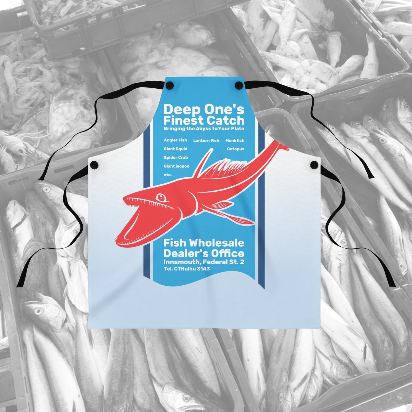 Delantal de pescado de Innsmouth de Deep One's Finest Catch