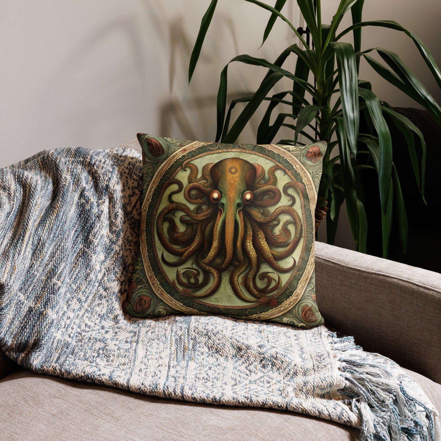 Cthulhu Mesoamerican Codex Pillow Case