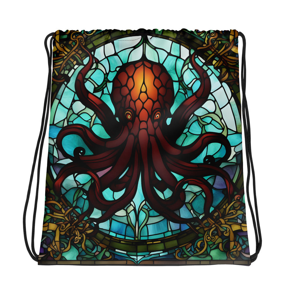 Cthulhu Stained Glass Drawstring bag