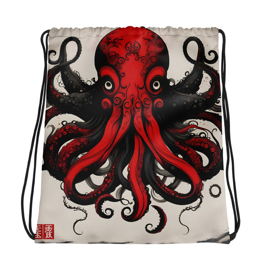 Cthulhu Asian Ink Painting Drawstring bag