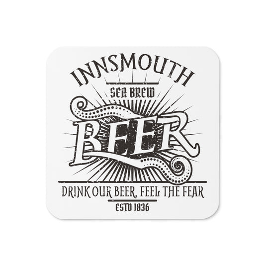 Innsmouth Beer Label Lovecraft Cork-back coaster