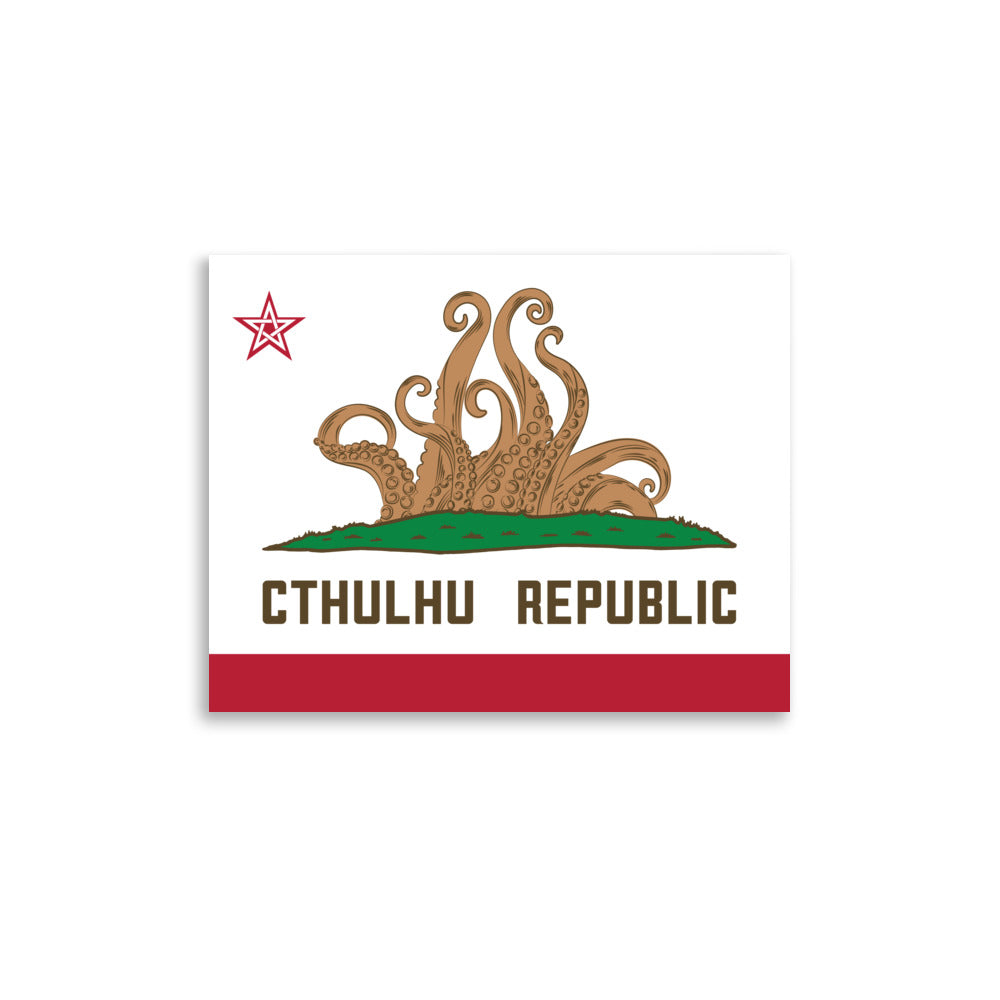 République de Cthulhu Drapeau de Californie Lovecraft Poster