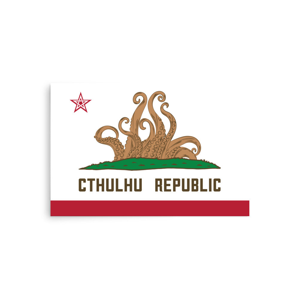 República de Cthulhu Bandera de California Lovecraft Póster