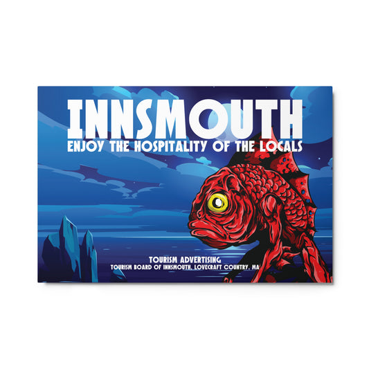 Affiche de voyage vintage d'Innsmouth, Lovecraft, Impressions métalliques