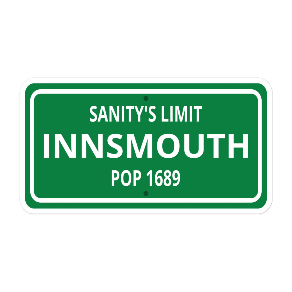 Innsmouth Street Sign Lovecraft Autocollants sans bulles