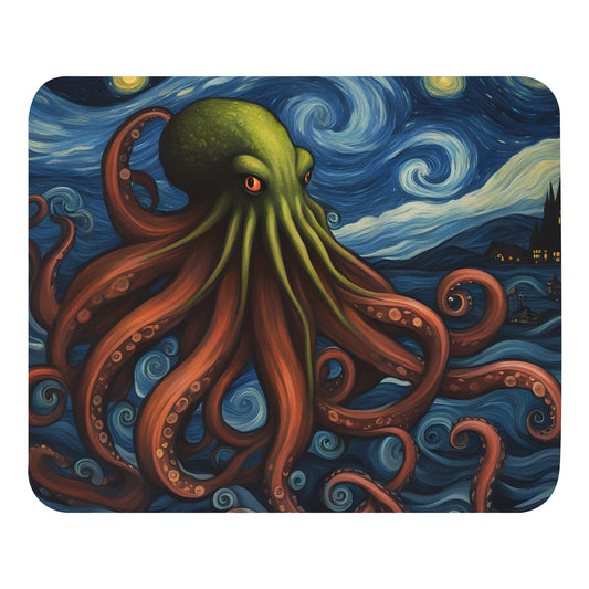 Alfombrilla de ratón postimpresionismo de Cthulhu