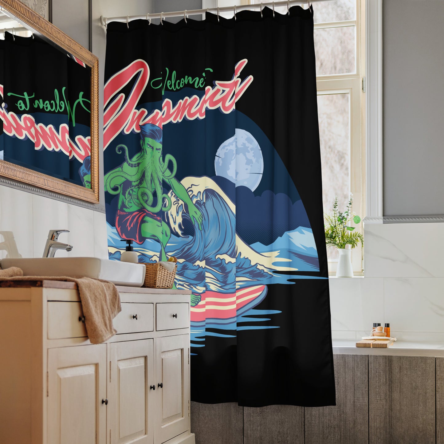 Cortina de ducha Innsmouth Surfing Lovecraft