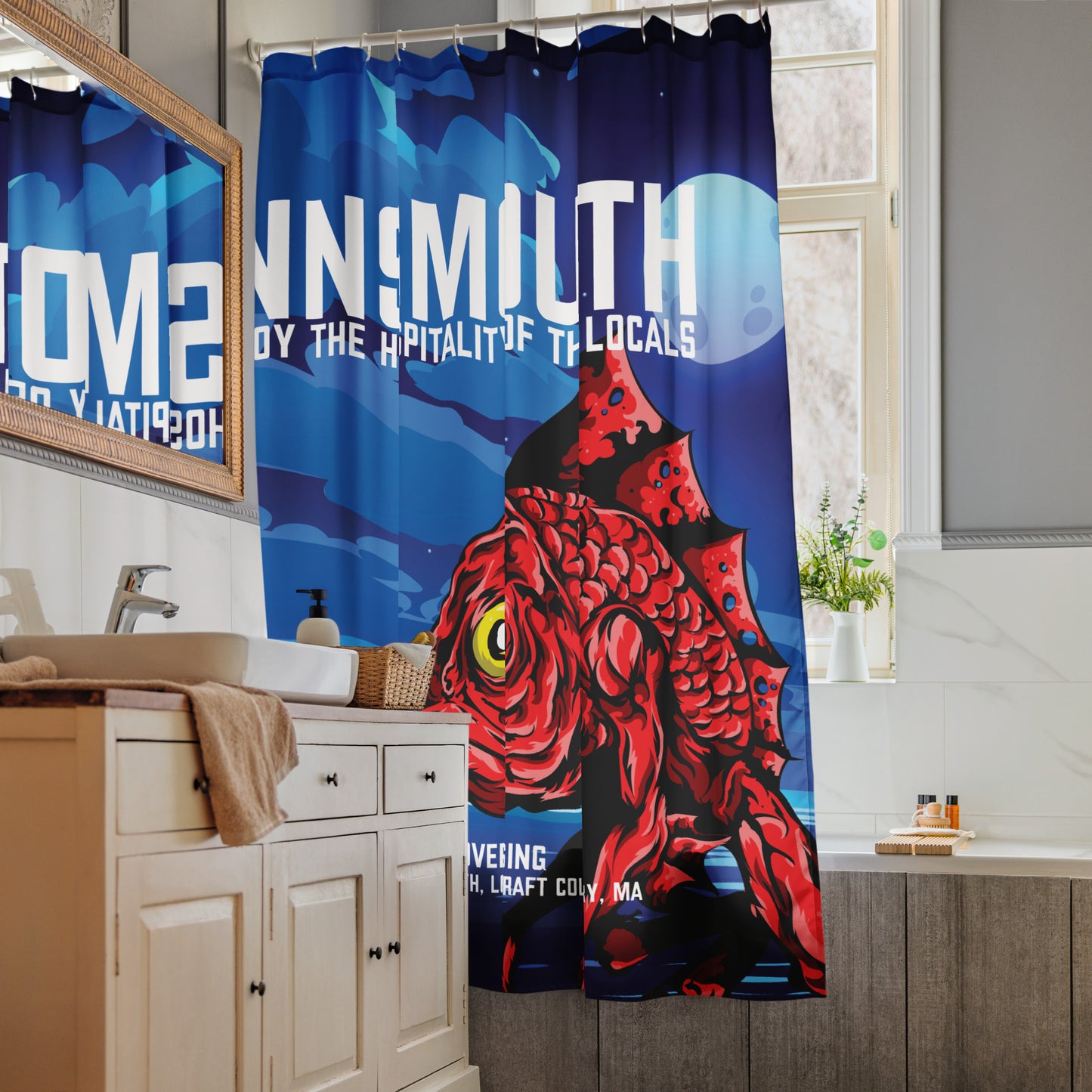 Innsmouth Vintage Reise Lovecraft Duschvorhang