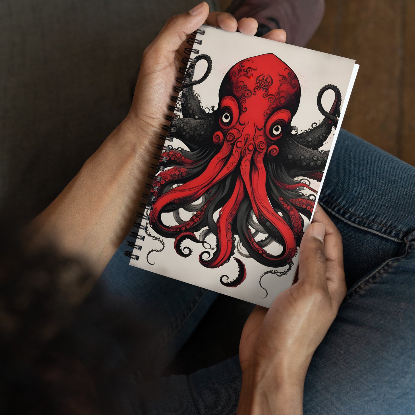 Cthulhu Asian Ink Painting Spiral notebook