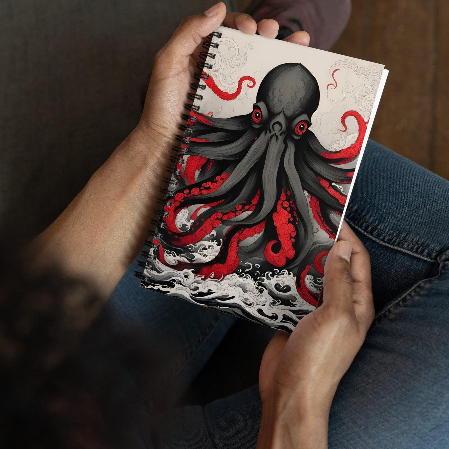 Cthulhu Asian Ink Painting Spiral notebook