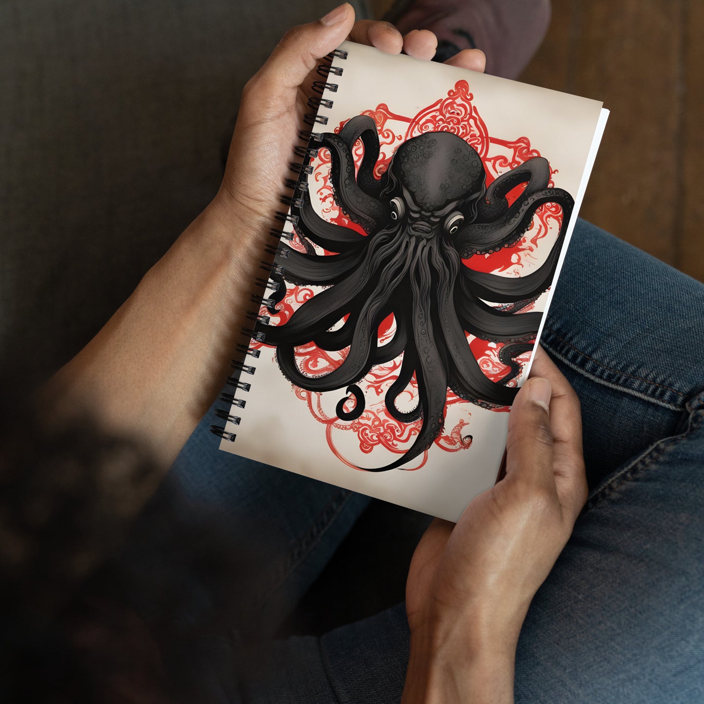 Pintura de tinta asiática de Cthulhu Cuaderno de espiral