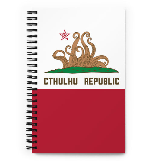 Cthulhu Republic California Flag Lovecraft Spiral notebook