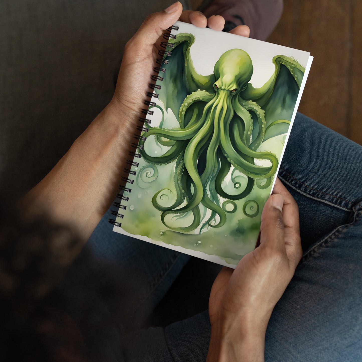 Cthulhu Watercolor Painting Spiral notebook