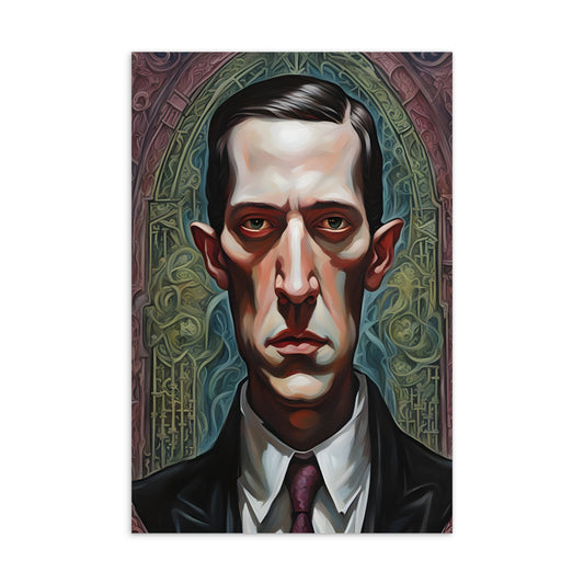 Postal estándar del retrato gótico de Lovecraft