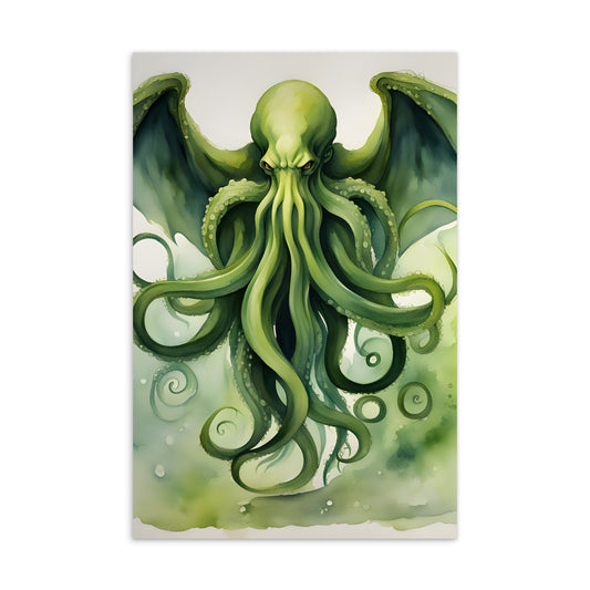 Carte postale standard de peinture à l'aquarelle de Cthulhu