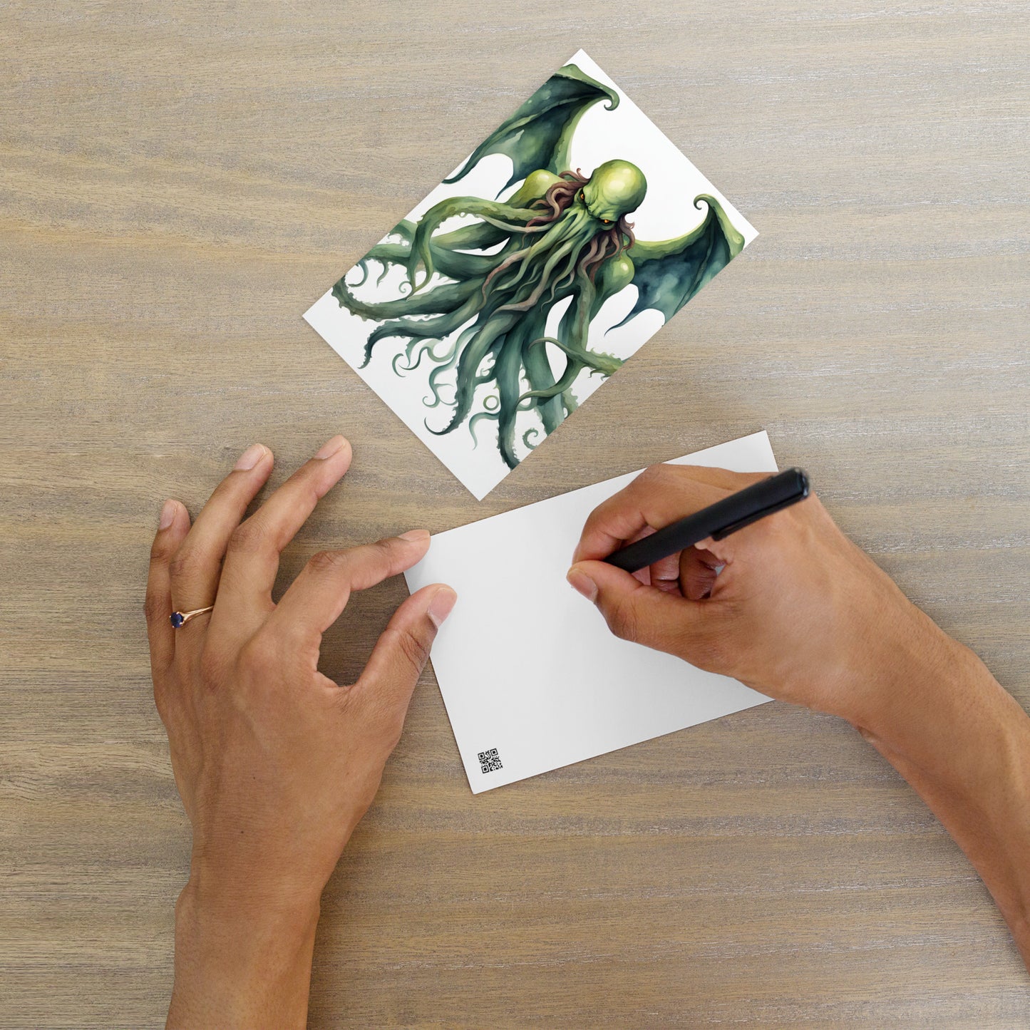 Carte postale standard de peinture à l'aquarelle de Cthulhu