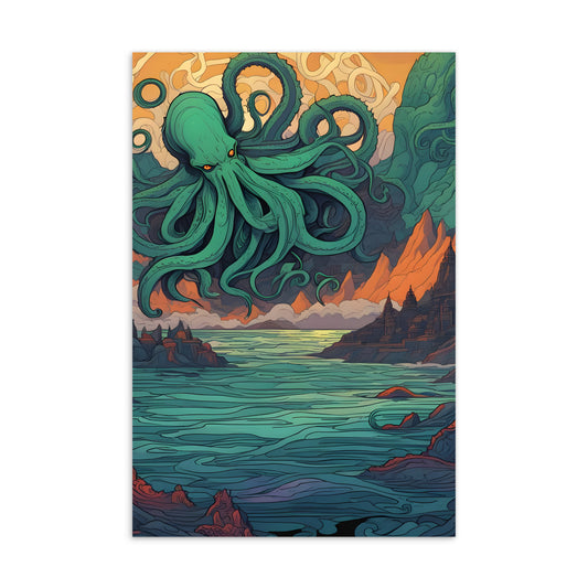 Carte postale standard du symbolisme mystique de Cthulhu