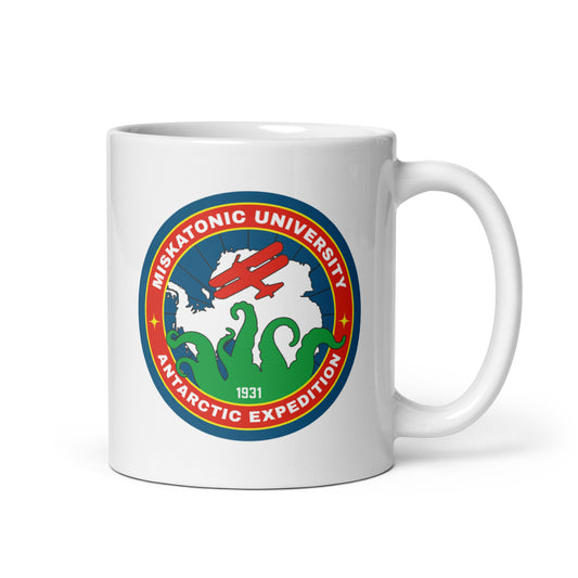 Miskatonic University Antarctic Expedition White glossy mug