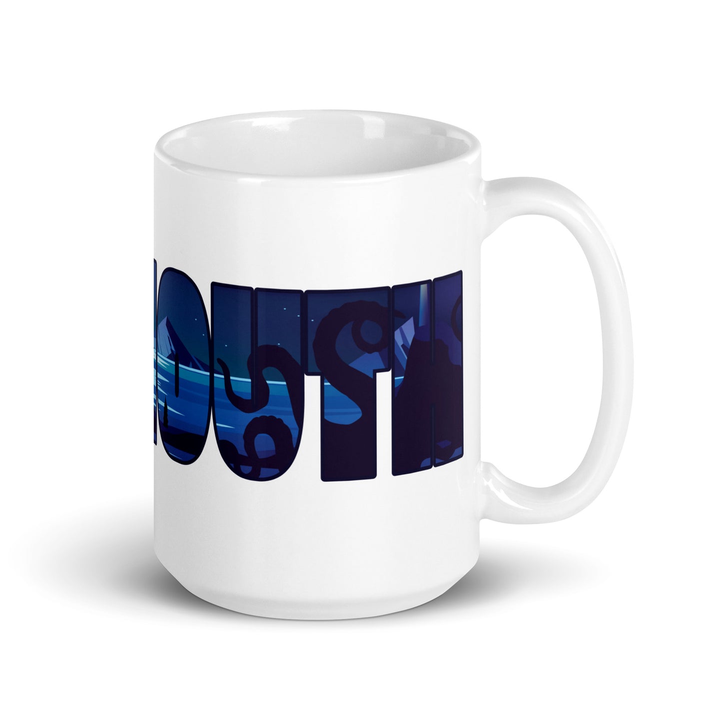 Innsmouth Devil Reef Deep Ones Lovecraft White glossy mug